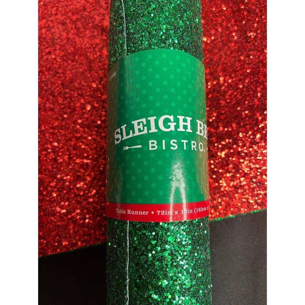 Sleigh Belle Bistro Glitter Table Runner + Mats - 72x13